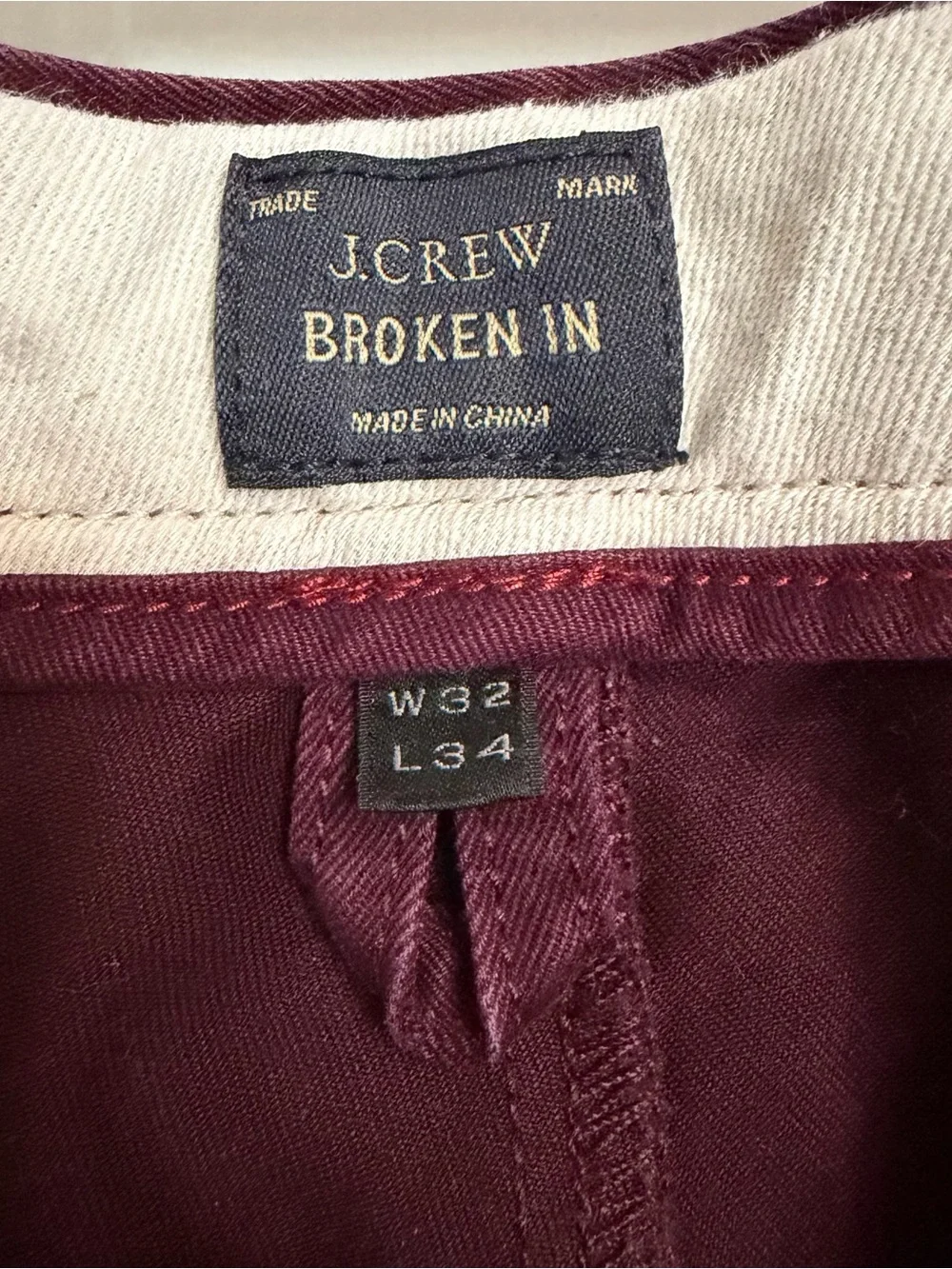 J. Crew Men's Burgundy Chinos - Straight Leg